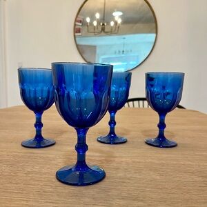 Elegant Blue Goblet Set